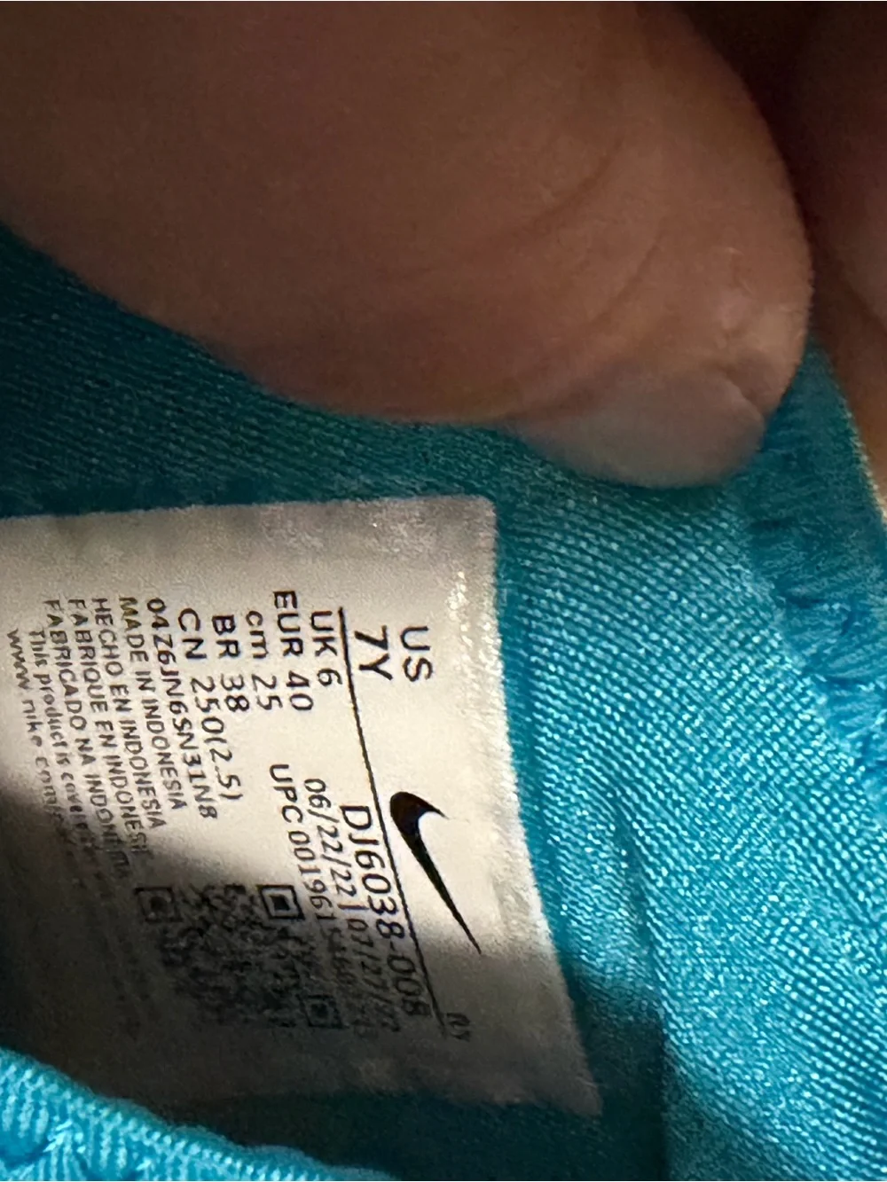 Nike Kids Slip-On Sneakers in Teal and Gray